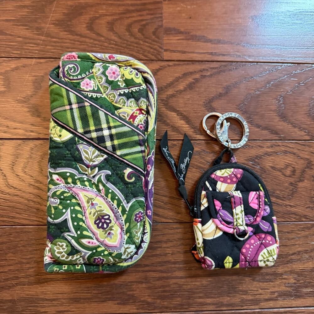 Vera Bradley Bundle of Backback Keychain and Glasses Case